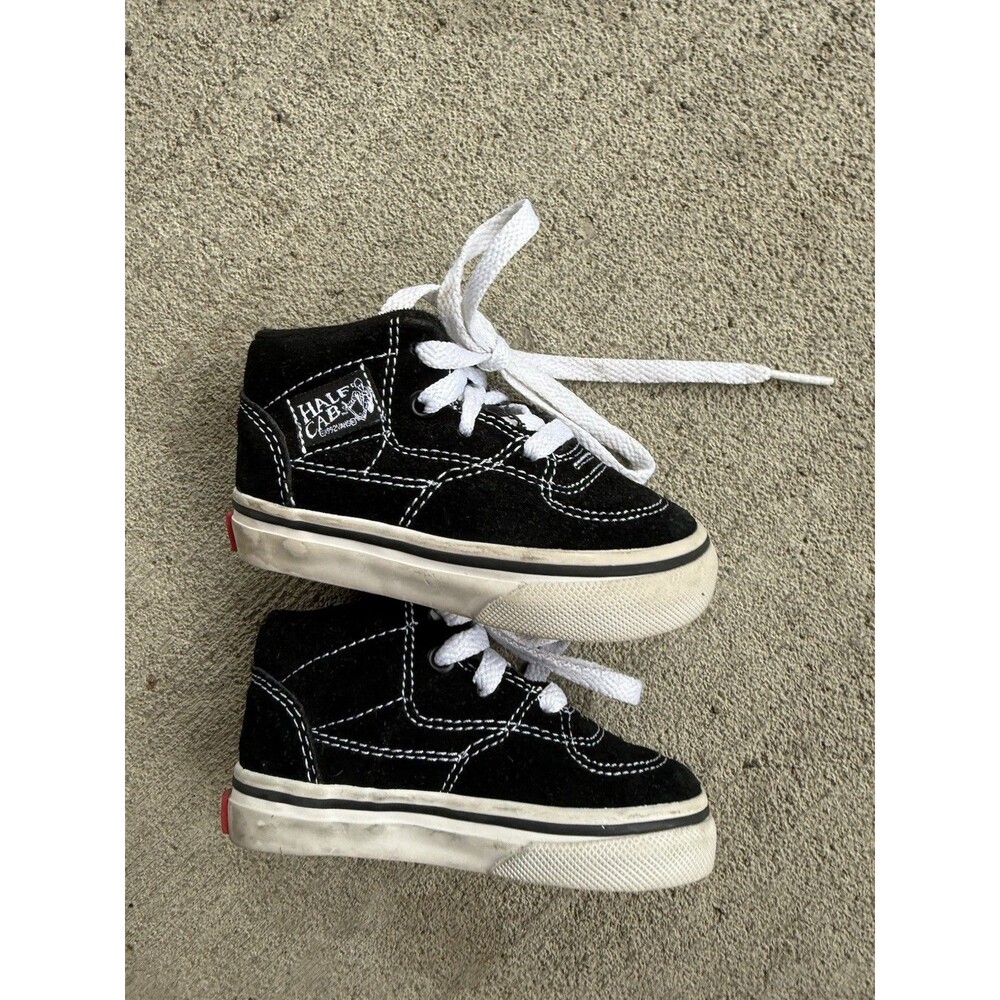 vans half cab toddler black shoes Size 4